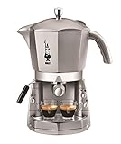 Bialetti Mokona Silver - Macchina Caffè Espresso, Sistema Aperto (per Macinato, Capsule Bialetti e Cialde), Argento