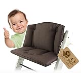Ersatzbezug Bezug Sitzkissen Kissen-Set Sitzverkleinerer kompatibel mit Stokke Tripp Trapp für Hochstuhl-Kinderstuhl Mod. 1 (meliert braun)