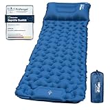 HiiPeak isomatte selbstaufblasend hoch Camping luftmatratze mit integrierten kopfkissen Outdoor campingmatte schlafmatte kleines packmass mit Fußpumpe luftzellenmatte aufblasbar