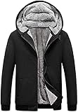 SwissWell Hoodie Zipper Herren Reißverschluss Sweatjacke Hoody Gefüttert(0010Schwarz,2XL)
