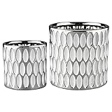 2er Set Blumentopf aus Keramik Übertopf Pflanztöpfe Kräutertopf Dekorative Pflanzschale Keramiktopf für Kräuter Sukkulenten Pflanzen und Blumen,Ø 13/10 cm, Höhe 13/10cm