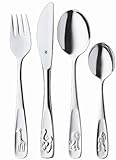 WMF Tiere Kinderbesteck Set Set 4-teilig, Kinderbesteck Edelstahl, Besteck Kinder ab 3 Jahre, Cromargan poliert, Universalverpackung