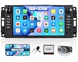 CAMECHO Android 15 Autoradio 2 Din Navi für JJeep Compass Chrysler 300C PT Cruiser Dodge RAM, 7 Zoll Auto Bildschirm mit WiFi GPS Navi Bluetooth FM/RDS SWC EQ + Rückfahrkamera&MIC