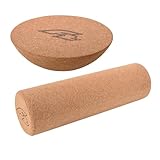 F2 Marken Set Balance Board Halbkugel 30x10cm + Korkrolle 33x9,5cm Perfektes Set für Balance Training Gleichgewichtstraining Fitness Heimtrainer Home Training