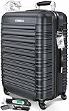 KESSER® Reisekoffer Hartschalen-Koffer Inkl. Kofferwaage + Gepäckanhänger | Trolley Gepäck Rollkoffer Zahlenschloss 4 Rollen ABS-Hartschale Teleskopgriff (75cm – 120L, Anthrazit)