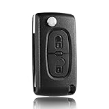 2-Tasten Gehäuse der Fernbedienung Typ Messer für Peugeot 207 308 407 607 807 und Citroen C2 C3 C4 C5 C6 C8 DS3 DS4 - Auto Schlüsselgehäuse, Pilot Autoschlüssel (Befestigung-Elektronikplatte)