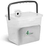 Novaliv Waschmittelbox mit Deckel 4 Liter I Transparent I 23,5 x 18 x 18,5 cm I Box Waschpulver Aufbewahrungsbox mit Henkel Waschmittel Aufbewahrung Waschmittelbehälter Waschpulverbehälter