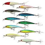 Angelköder, Femicgal 10 Stück Wobbler Kunstköder Set, Kunstköder Raubfisch Raubfischköder Oberflächenköder Swimbait, Köder Fishing Lures Barsch Dorsch Swimbait Süßwasser Salzwasser Angelset Angeln