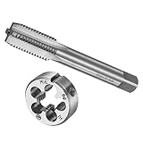 CoCud Gewindeschneiden und Schneideisen Gewinde M16 x 2 Gewinde Links Hand Metrisch Schnellarbeitsstahl Maschinenschraube und Rund Matrize Kit - (für Gewindeschneiden Reparieren) 1Set