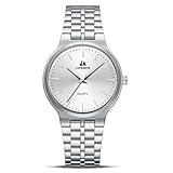 LN LENQIN Uhren Herren Edelstahl für Männer Damenuhren Klassische Analog Quarz Uhr Wasserdicht Armbanduhr Herren Unisex Uhr