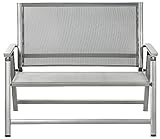 Dehner Klappbank Chicago | 2-Sitzer mit Rückenlehne und Armlehnen | komfortable Sitzbank | klappbar, wetterfest | Aluminium, Textilene | Gartenbank, Parkbank, Doppelbank | ca. 106 x 97 x 59.5 cm