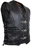MDM Herren Lederweste, Bikerweste, Lederkutte, Rindleder, Clubweste, (Gr. XL)