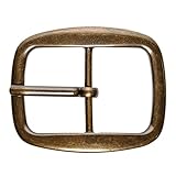 Cattaneo Accessori Metallici Schnalle aus ZAMA für 40 mm Gürtel – Made in Italy – Antikes Messing – Unisex – abgerundete Kante, Antikes Messing, Standard 40mm