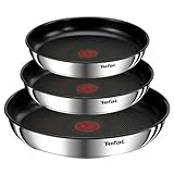 Tefal Ingenio Emotion Induktions-Kochgeschirr, 4-teilig, Edelstahl, stapelbar, Antihaftbeschichtung, Induktion, L8974S45