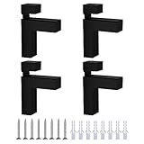 GmeDhc Glasklemme, 4 Stück Glasklemme, Gebürstet fertig, Klemmhalter Glas für 3-25MM Dickes Glas, Glasklemmhalter für Balustrade Treppe Handlauf, Schwarz