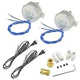 WMYCONGCONG 2 Stück Synchronmotor Drehtellermotor 50/60Hz AC 100~127V 2.5-3RPM/MIN CCW/CW 4W mit Flexibler 7-mm-Kupplungsstecker und 6ft-Netzkabel-Schaltstecker