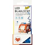 folia 989/2 - LED Blaulicht, 2 Stück mit ⌀ 3 x 2,3 cm, Blinkfrequenz von 3,4 Hz, wasserfest, Laufzeit von bis zu 12h, inkl. 4 Batterien und 2 Klebepads