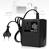 Spannungswandler Transformator 220V auf 110V, 200W Netzadapter Schritt Runter Stromkonverter Reisestromadapter, EU Stecker