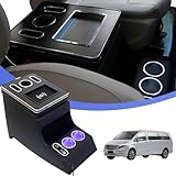 Auto armlehne Box mittelkonsole Aufbewahrungsbox Vito zubehör mit Wireless Charging Für Benz Vito W447 2014-2025 (01,black)