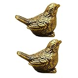 Messingspatz Vintage Messing Vogel Ornament Tier Statue Skulptur Skulptur Figuren | Retro Messing Spatz für Home Desktop Garten Wand Sammlung