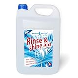 Klarspüler für flüssig 5 Liter Maschinenspülmittel Profi für gewerbliche Spülmaschinen Geschirrspülmittel Maschinenklarspüler, Kraftvoller Entkalker materialschonend & glanzerhaltend, Entfernt hartnäc