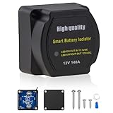 Molbory 12V/140A BSR vollautomatisches Batterie Trennrelais, Dualer Batterietrenner, Voltage Sensitive Relay Spannungsgesteuertes Trennrelais für Auto, Wohnmobil, Boot