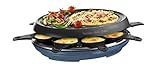 Tefal Colormania Raclette 3-in-1 Raclettegerät für Grill und Pfannkuchen, Antihaftbeschichtung, Easy Plus, 8 Schalen, spülmaschinenfest, 1050 W, Stahlblau RE310401