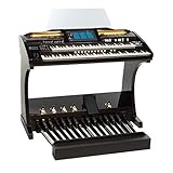 WERSI OAX700 Elektronische Orgel, Schwarz Metallic, inklusive 25-Tastenpedal und Sitzbank