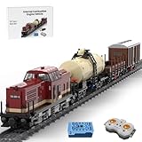 Lumitex City Lokomotive Bausteine, RC Lokomotive und Güterzug, 2171 Teile Güterzug Zug Klemmbausteine Kompatibel mit 60198