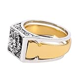 SOIMISS Unisex Ring mit Geheimem Fach Retro Löwen design Verstecktes Aufbewahrungsfach Modischer Schmuck für Herren und Damen Auffälliges Accessoire für Alltag und Party