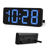 Sukeen Digitale Wanduhr Tischuhr, Digital Uhr Wand Uhr mit großen Ziffern, Automatische Lichtsteuerung, 12/24H, Wanduhr ohne Tickgeräusche mit Wohnzimmer/Schlafzimmer/Klassenzimmer/Lager/Büro-Blau