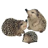 MEYAGOT 3 Stück Garten Igel Deko, Figuren und Tierfiguren - Skulptur und Ornamente für Garten und Terrasse