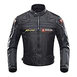 BORLENI Motorradjacke Herren Motorrad Jacke Winddicht mit Protektoren Protektoren Jacke Roller Biker Touren Damen Schwarz M