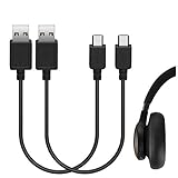 Geekria Micro-USB Kopfhörer, Earbuds Kurzes Ladekabel, kompatibel mit JBL TUNE 700BT, 450BT, LIVE 500BT, E25BT Ladegerät, USB auf Micro-USB Ersatz-Ladekabel (1 ft / 25 cm, 2 Stück)