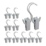 Relaxdays Stiefelklammern 5er Set, doppelte Klemme, gummiert, Aufbewahrung Stiefel & Mützen, Eisen, Stiefelbügel, Silber, 5 Stück, 5