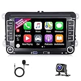 Android 11 HiFi Doppel Din Radio mit Wireless Android Auto kompatibel mit VW Golf T5 T'ouran Passat Skoda Seat, 7 Zoll 2 din Autoradio mit Audio Kabel Subwoofer USB FM Navi + Rückfahrkamera, 1G+16G