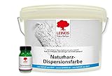 LEINOS Set Wandfarbe | 2,5l Naturharz-Dispersionsfarbe 660 + 75ml Pigment-Konzentrat 668.329 Spinell-Grün