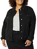Amazon Essentials Damen Jeansjacke (erhältlich in Übergröße), Schwarze Waschung, 3XL Große Größen