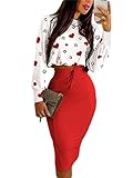 ORANDESIGNE Damen Midirock Set Elegant Outfits Anzug Gesetzt Rock und Top Sets Frauen Zweiteiler Pullover Oberteil und Slim Fit High Waist Rock