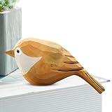 CENMOO Vogelstatue, handgefertigt, geschnitzt, aus Holz, handgeschnitzt, bemalt, Holzstatuen für Heimdekoration, Akzente, Figuren, Ornamente für Regal, Tischdekoration