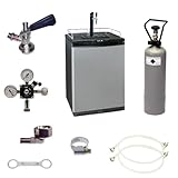 Komplett Set - Fasskühlschrank, Zapfkühlschrank (Bierbar) - inkl. Schanksäule und Kompensatorhahn, Zapfkopf - KeyKeg