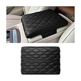 JNNJ Auto-Armlehnenpolster, Universal Center Console Lederpolster Schutz, Auto Schaumstoff Armlehne Box Matte Für Die Meisten Fahrzeuge, SUV, LKW, Autos(Schwarz)