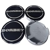 4X Original Borbet Felgendeckel 5348 | Nabendeckel Nabenkappe Schwarz Glanz Silber Center Cap 56mm 55mm