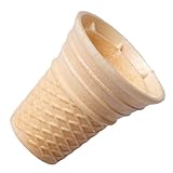 Bazko Klassischer Waffelbecher | halbsüße Eiswaffeln 7 cm / 6,6 cm | 340 Stück | knusprige Eiswaffel Softeisbecher für Gelato, Sorbet | vegan