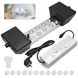 MUYIRTED Nebelmacher, Ultraschall Vernebler 10-Kopf 7L/ H Nebelbefeuchter, Nebelmaschine Mit 400w Netzteil Und Boje, Nebler Fogger Kann Für Terrarien, Teichen, Springbrunnen, Halloween Und Weihnachten