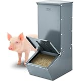 VEVOR Futtertrog Schweine, 2,2 Scheffel Fassungsvermögen, Futterspender mit Einzeltür, Futterbox aus robustem Stahl, Mehrzweck-Futtertrog zum Kriechen, Heuraufe für Vieh im Freien, Farmzubehör