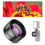 Handy Kamera Objektiv 75mm, ULANZI CL-003 Handy Makroobjektiv, 110x HD Vergrößerung, Kameraobjektiv Set mit 17mm Objektiv Clip Kompatibel mit iPhone Samsung Xiaomi Smartphones