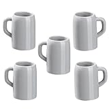 Hobbyfun 5er Pack Mini Makrge, Confetti, Becher, Oktoberfest, Kunststoff, Grey