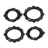 Alipis Vintage 4er Satz Schwarze Harz Fotorahmen Oval Multifunktionale Schmuck Display Rahmen für Zuhause Büro Geschenke