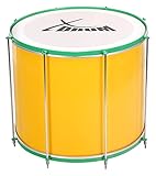 XDrum SSD-2016 Surdo Samba Trommel - brasilianische Basstrommel - Kessel aus Aluminium - 8 Stimmschrauben - Größe: 20" x 16" - gelb-grün